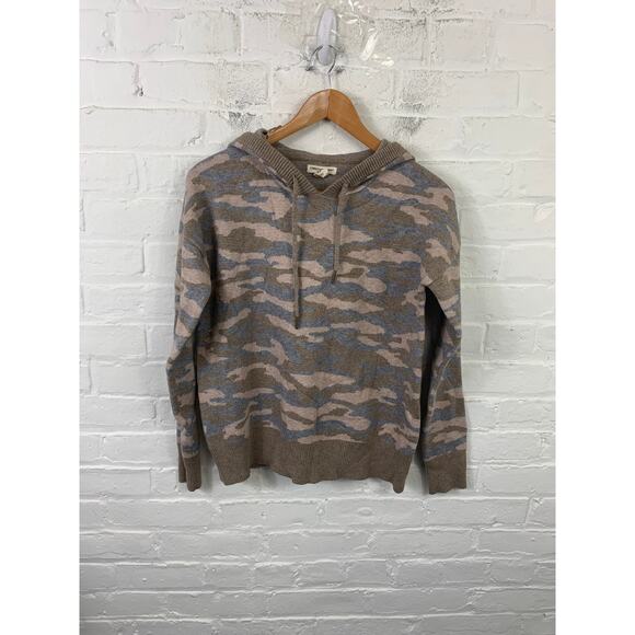 Christian Siriano Women's Camo Knit Pullover Hoodie Long Sleeve Size Medium - Picture 2 of 6